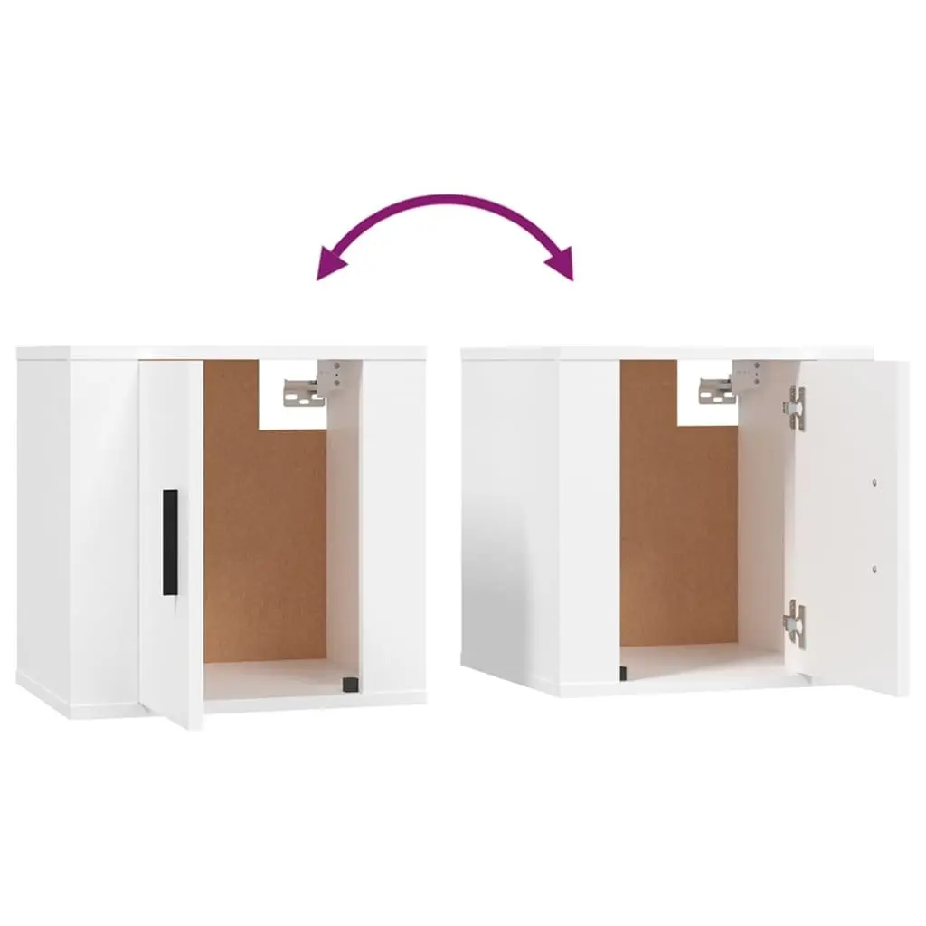 Floating Media Storage Unit Wall Mounted TV Cabinet White 40cm x 34.5cm x 40cm