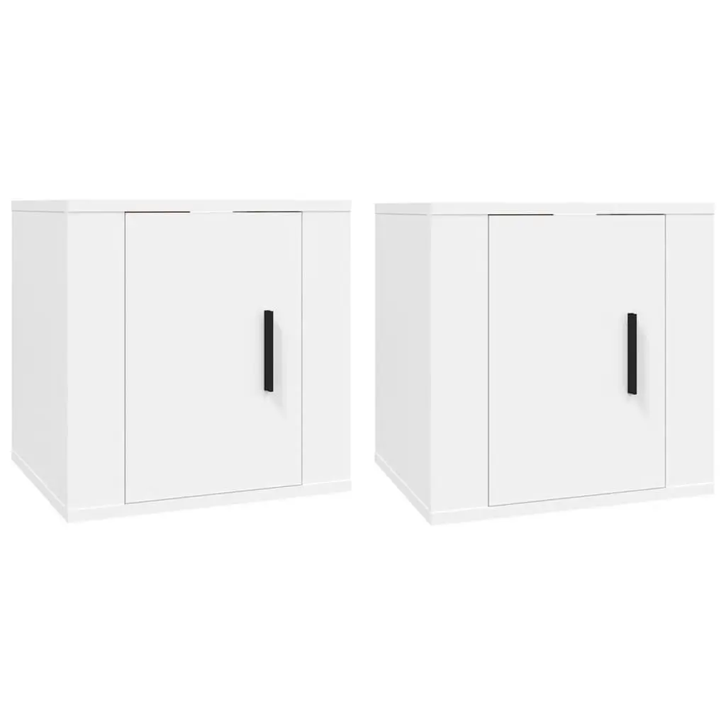 Wall Mounted TV Cabinet 40x34.5x40cm White Storage Display Unit Floating Shelves