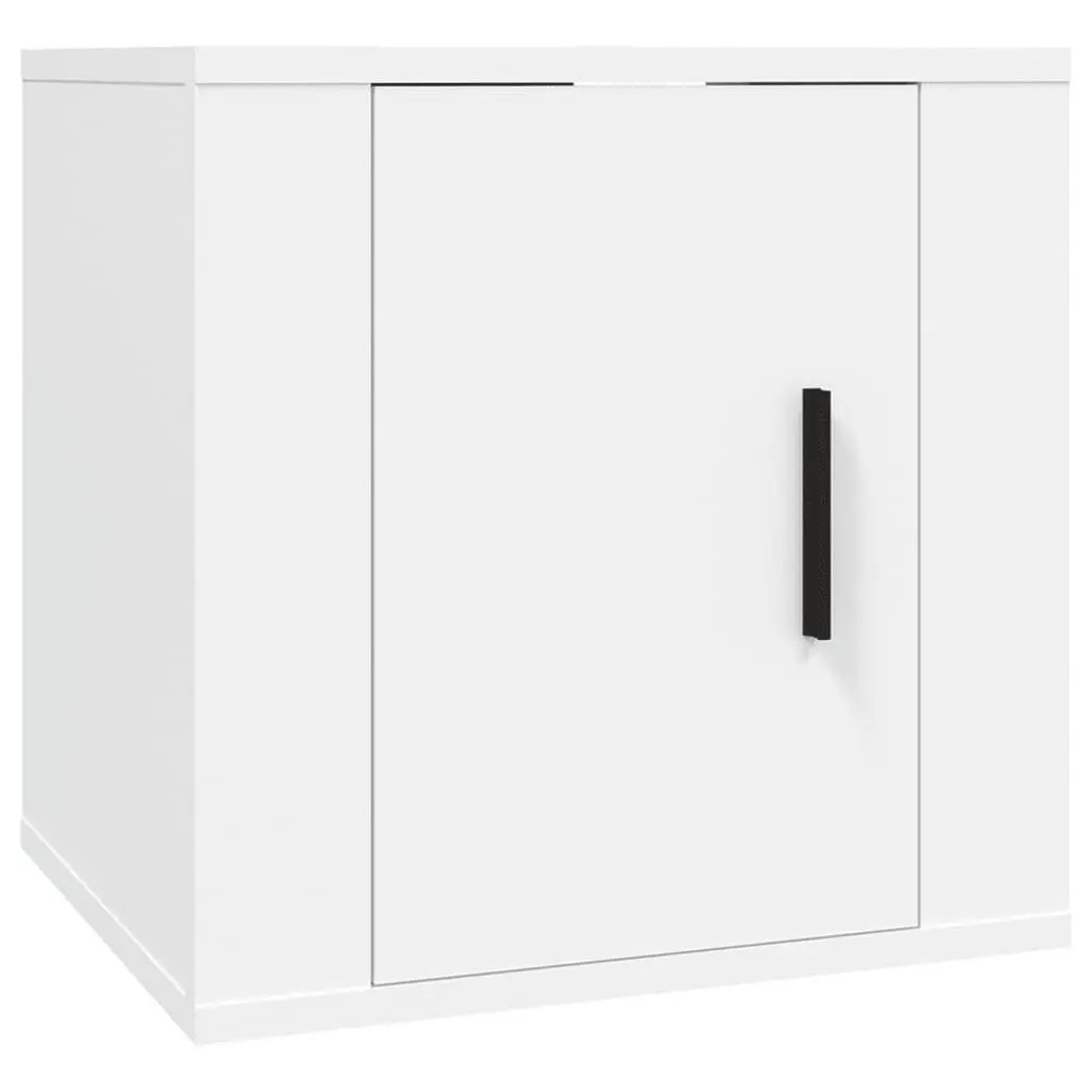 Wall Mounted TV Cabinet 40x34.5x40cm White Storage Display Unit Floating Shelves