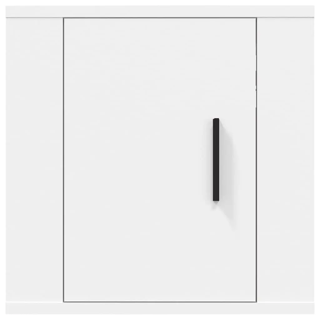 Wall Mounted TV Cabinet 40x34.5x40cm White Storage Display Unit Floating Shelves