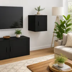 Black Wall Mounted TV Cabinet Specifications 40x34.5x40cm