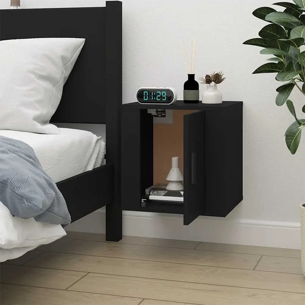 Wall Mounted TV Cabinet Black 40x34.5x40cm Storage Unit Display Organiser