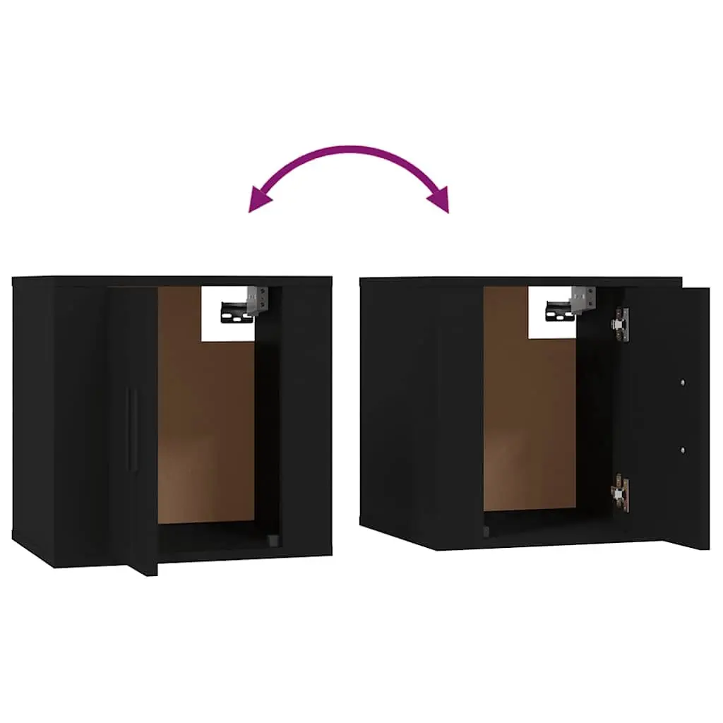 Wall Mounted TV Cabinet Black 40x34.5x40cm Storage Unit Display Organiser