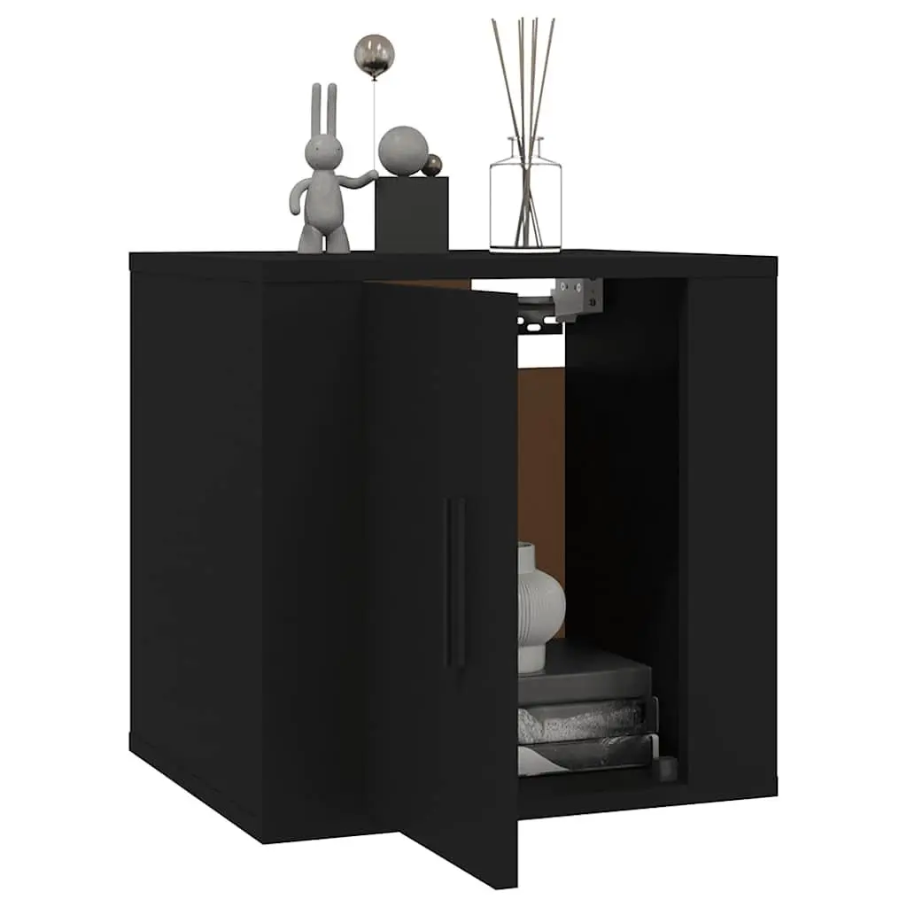 Black Media Display Shelves Wall Mounted TV Cabinet Storage Unit Home Furniture 40x34.5x40cm 2 Piece
