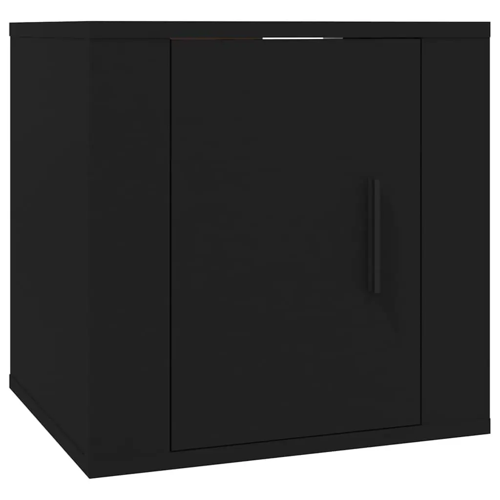 Black Media Display Shelves Wall Mounted TV Cabinet Storage Unit Home Furniture 40x34.5x40cm 2 Piece