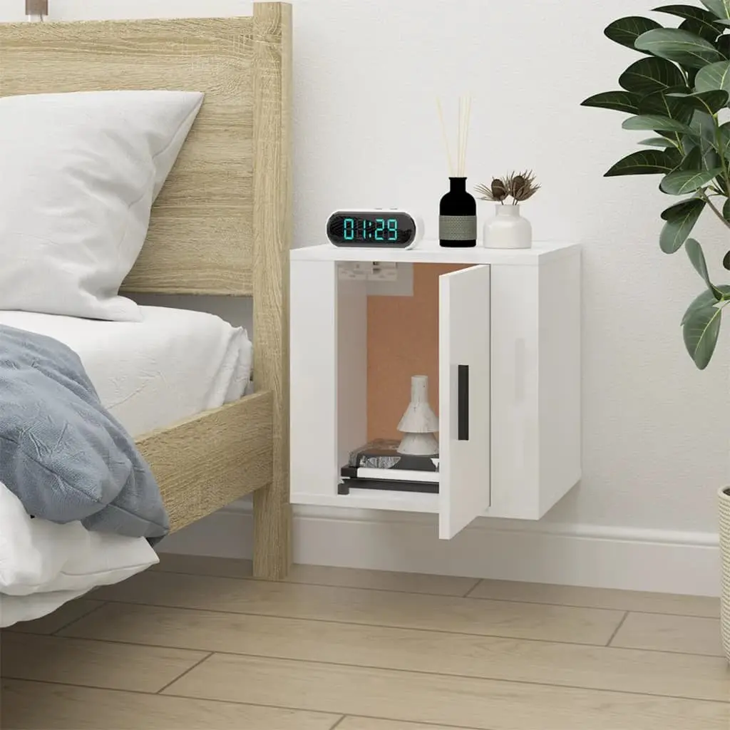 Wall Mounted TV Cabinet White 40x34.5x40cm Storage Unit for Living Room Bedroom