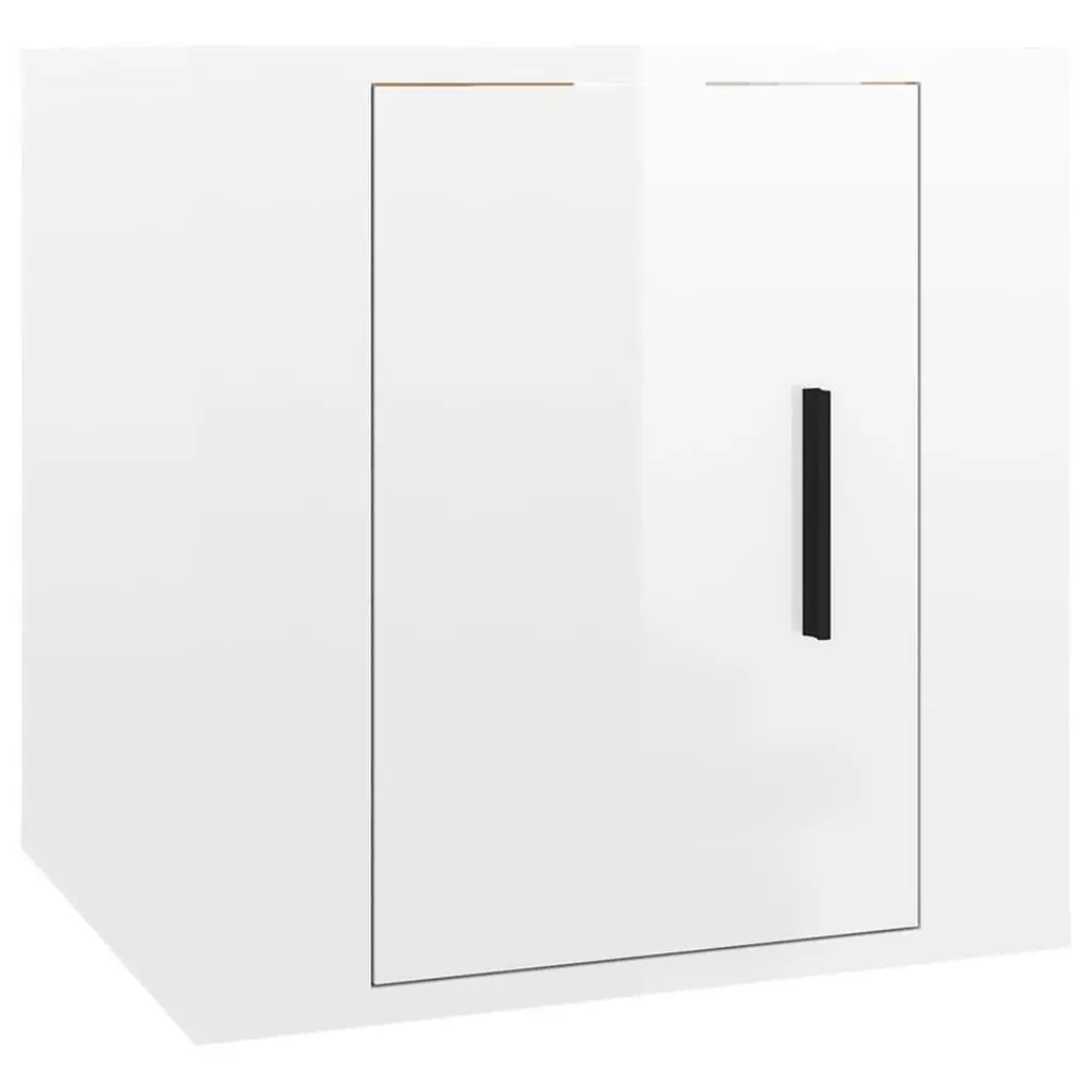 Wall Mounted TV Cabinet White High Gloss 40x34.5x40 cm Storage Unit Hanging