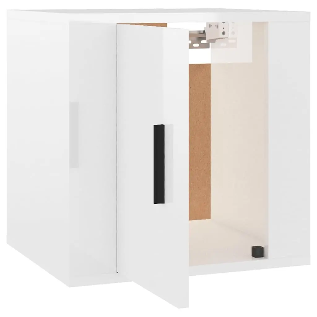 Wall Mounted TV Cabinet White High Gloss 40x34.5x40 cm Storage Unit Hanging
