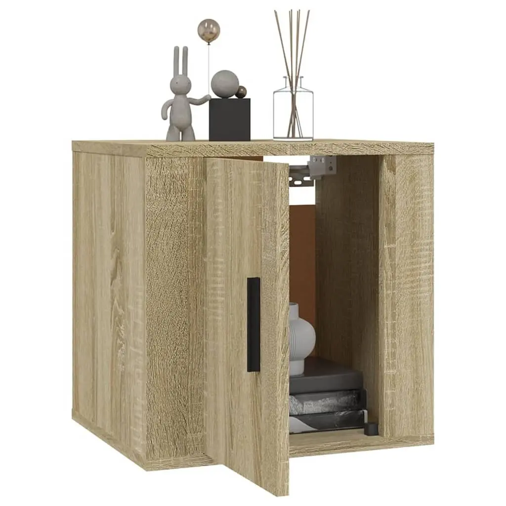 Wall Mounted TV Cabinet Brown Media Storage Unit 40cm x 34.5cm x 40cm