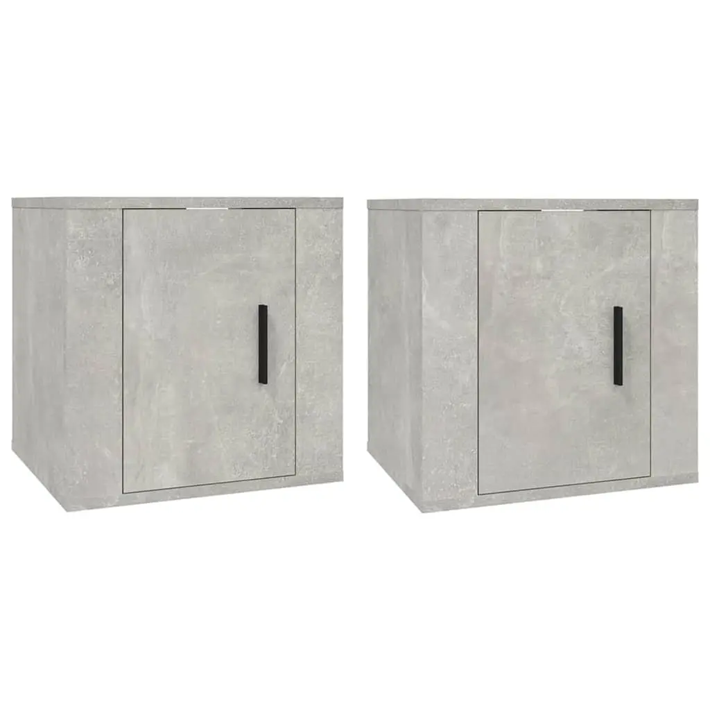 Wall Mounted TV Cabinet Grey Concrete 40x34.5x40cm Storage Unit Organiser