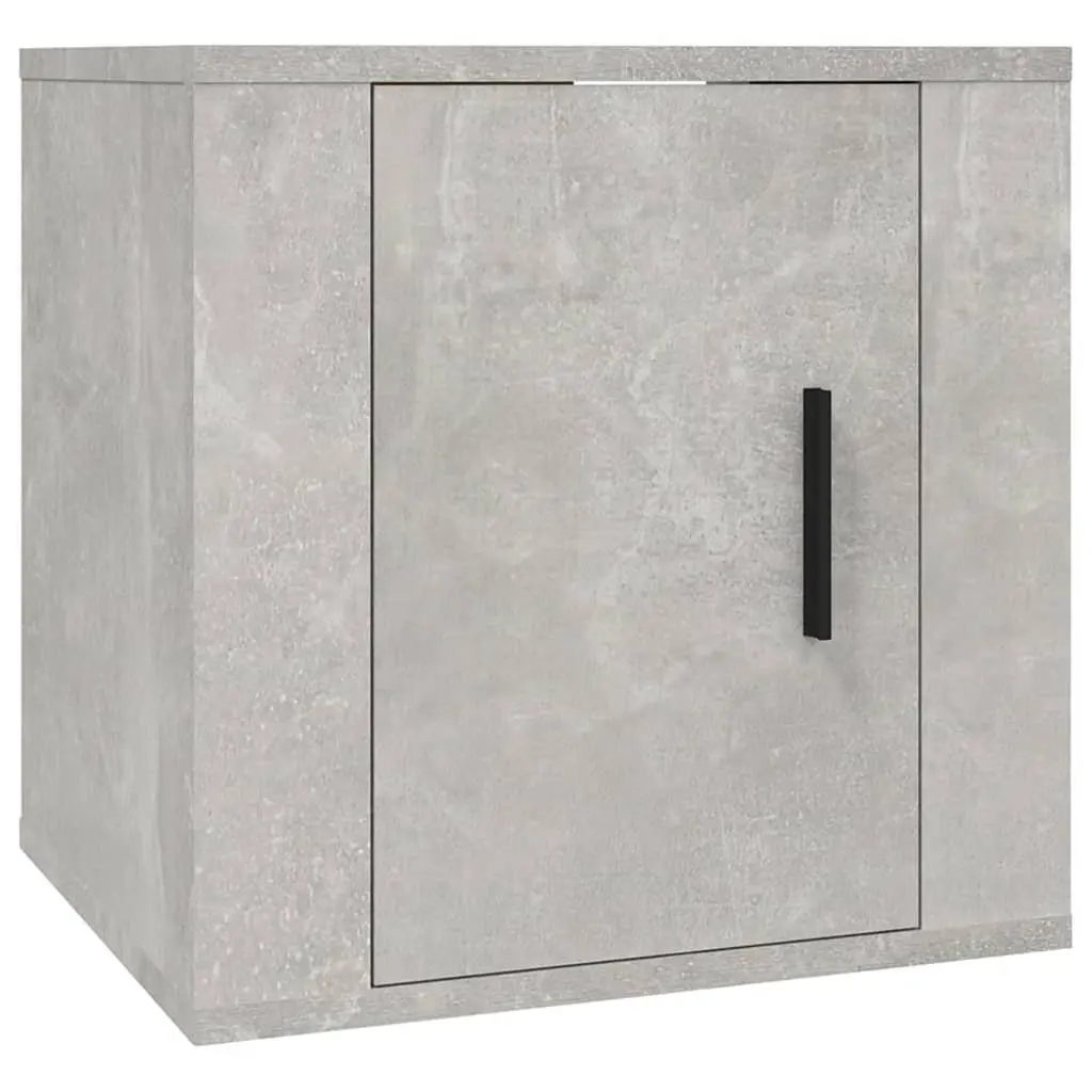 Wall Mounted TV Cabinet Grey Concrete 40x34.5x40cm Storage Unit Organiser
