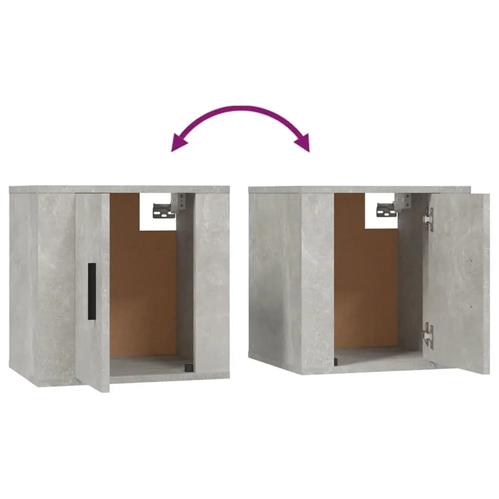 Wall Mounted TV Cabinet Grey Concrete 40x34.5x40cm Storage Unit Organiser