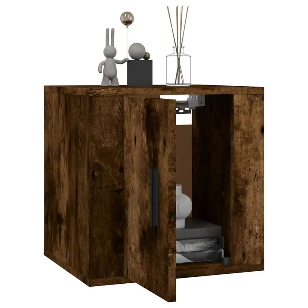 Wall Mounted TV Cabinet for Living Room Bedroom 40 x 34.5 x 40 cm Smoked Oak Brown 2 Piece