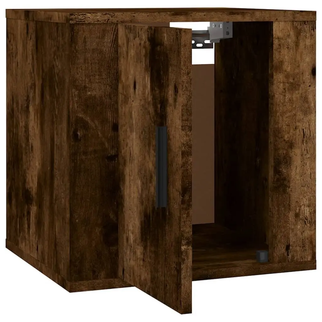Wall Mounted TV Cabinet for Living Room Bedroom 40 x 34.5 x 40 cm Smoked Oak Brown 2 Piece