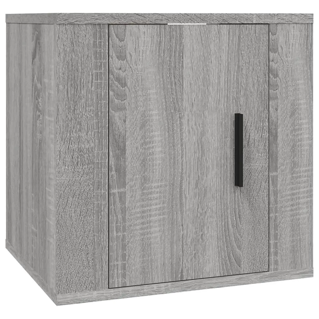 Wall Mounted Media Organizer Grey TV Cabinet 40x34.5x40cm Storage Unit for Living Room Bedroom