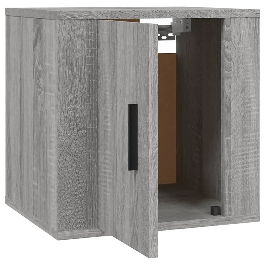 Wall Mounted Media Organizer Grey TV Cabinet 40x34.5x40cm Storage Unit for Living Room Bedroom