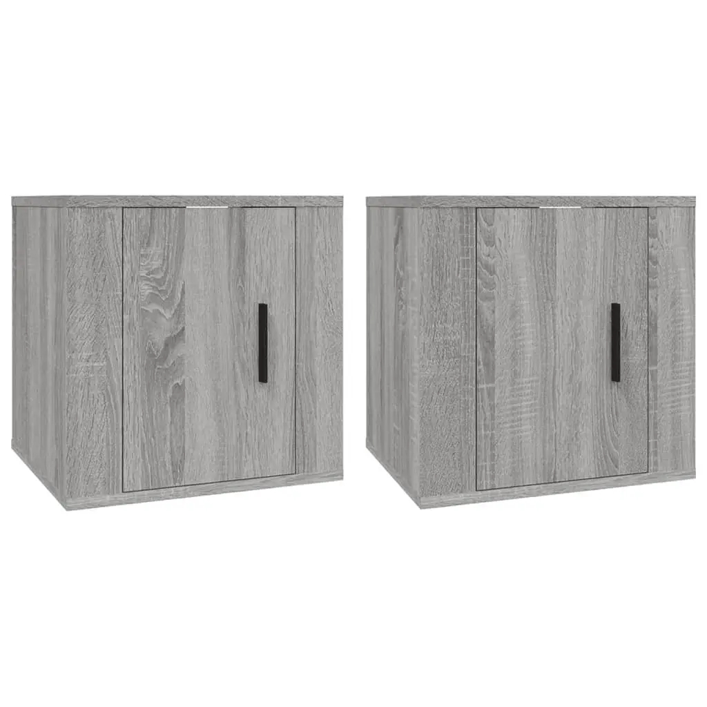 Wall Mounted Storage Unit TV Cabinet Grey 40x34.5x40cm Engineered Wood Media Display Furniture