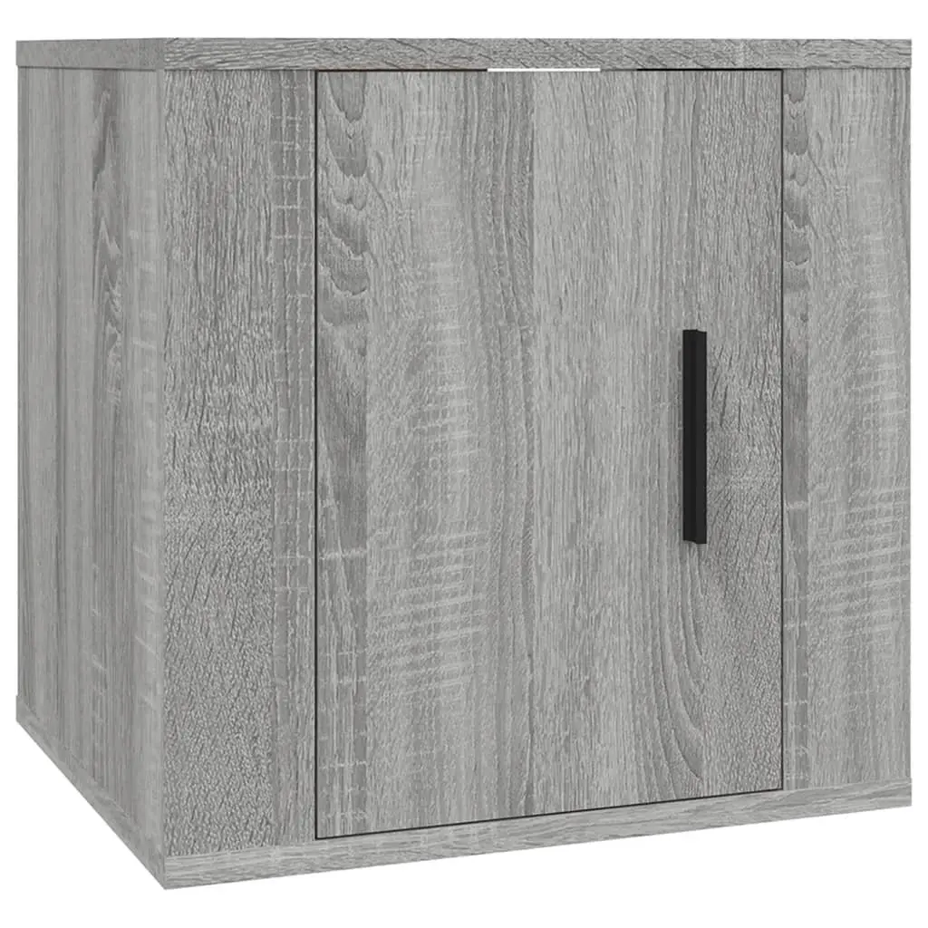 Wall Mounted Storage Unit TV Cabinet Grey 40x34.5x40cm Engineered Wood Media Display Furniture