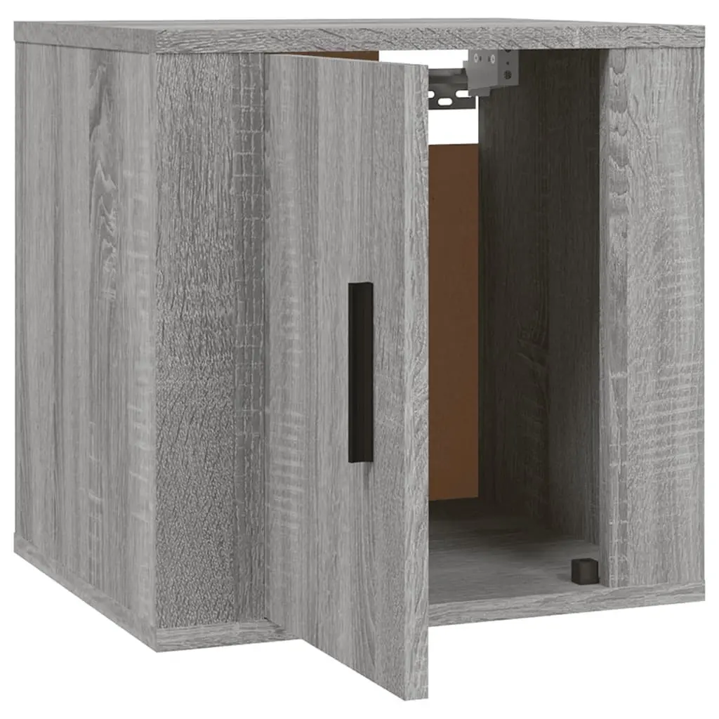 Wall Mounted Storage Unit TV Cabinet Grey 40x34.5x40cm Engineered Wood Media Display Furniture