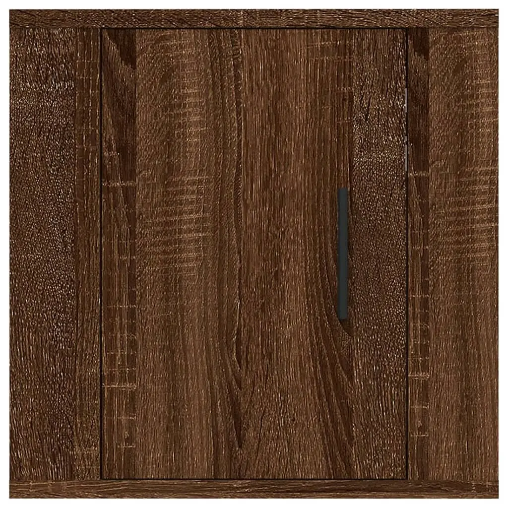 Wall Mounted TV Cabinet Brown Oak Storage Unit Media Display Organiser