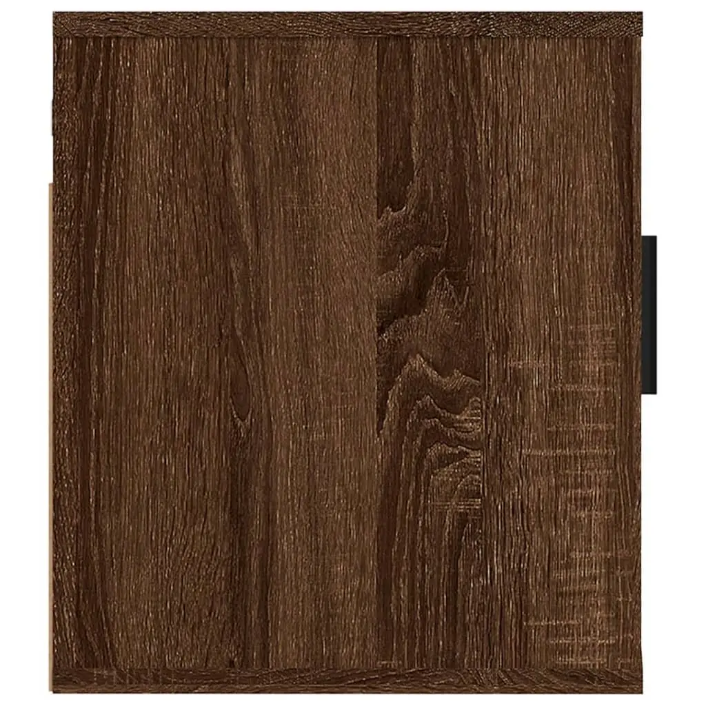 Wall Mounted TV Cabinet Brown Oak Storage Unit Media Display Organiser