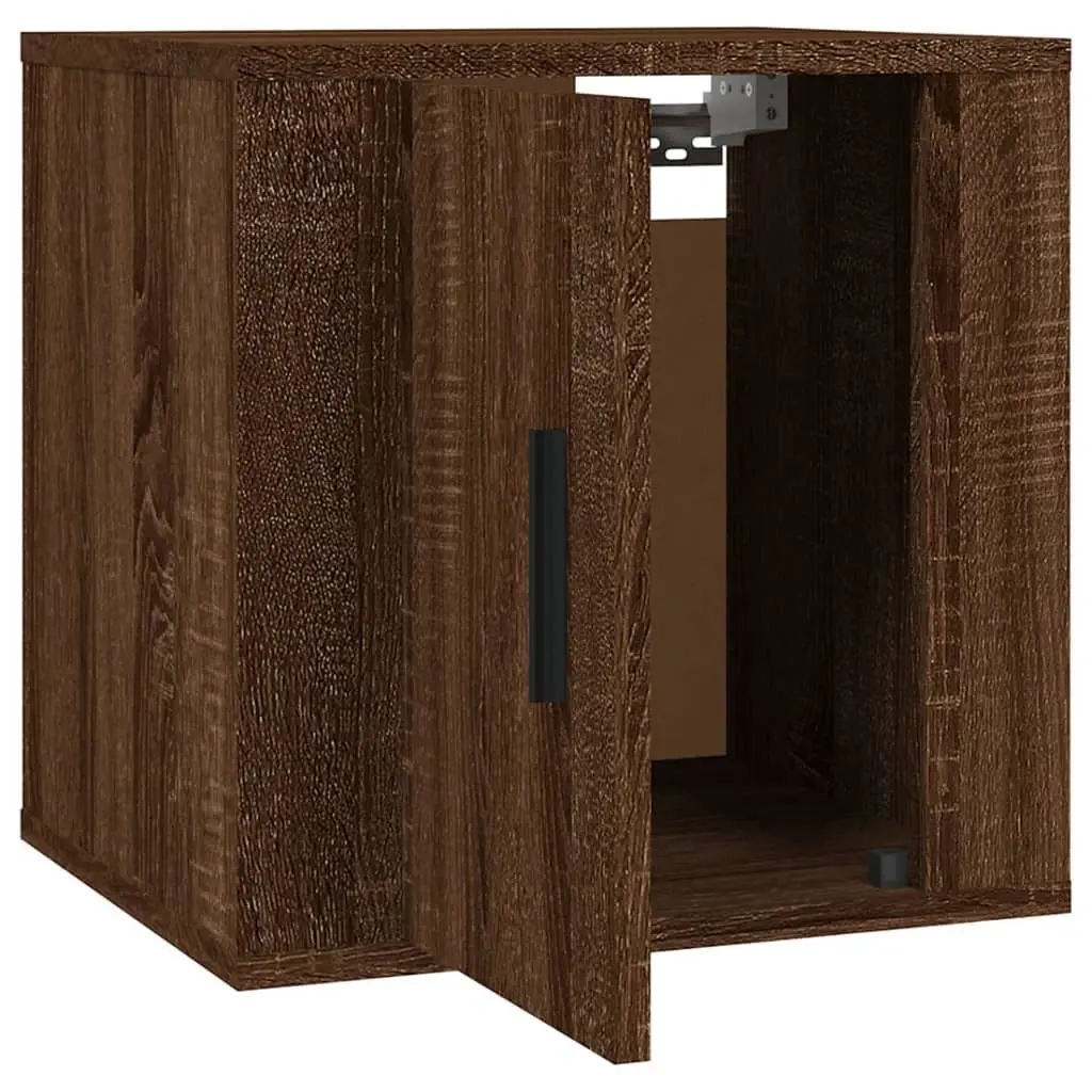 Wall Mounted TV Cabinet Brown Oak Storage Unit Media Display Organiser