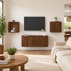 Specifications for Wall Mounted Brown Oak TV Cabinets
