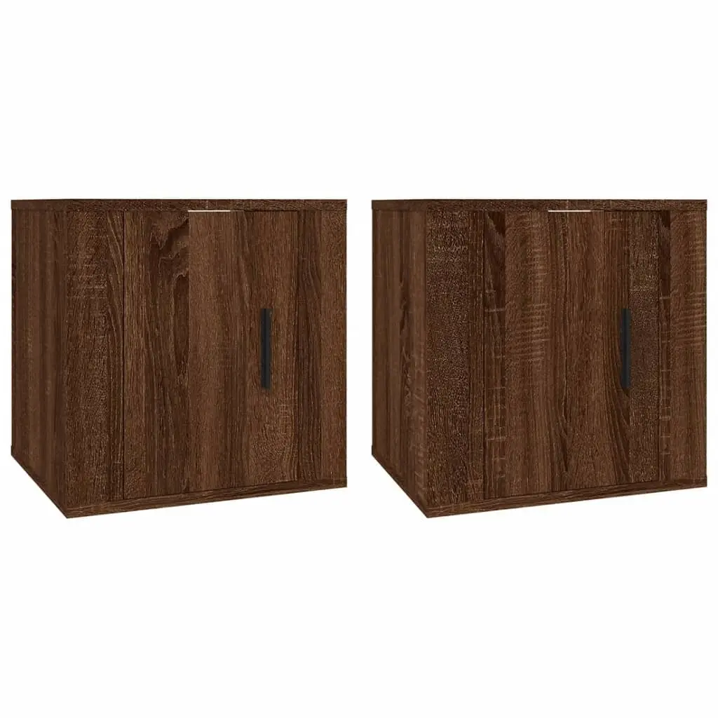 Wall Mounted Brown Oak TV Cabinets