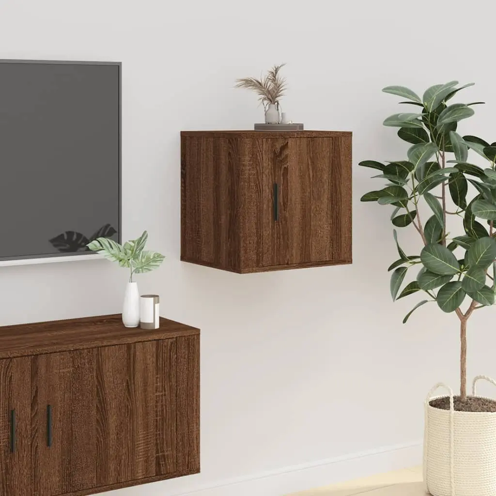 Wall Mounted Brown Oak TV Cabinets