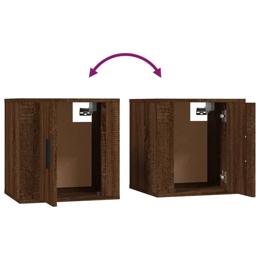 Wall Mounted Brown Oak TV Cabinets