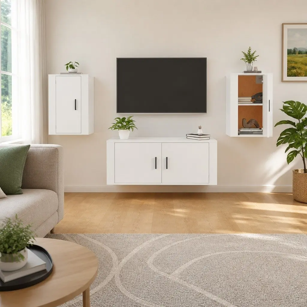 Wall Mounted TV Cabinet White 40x34.5x60 cm