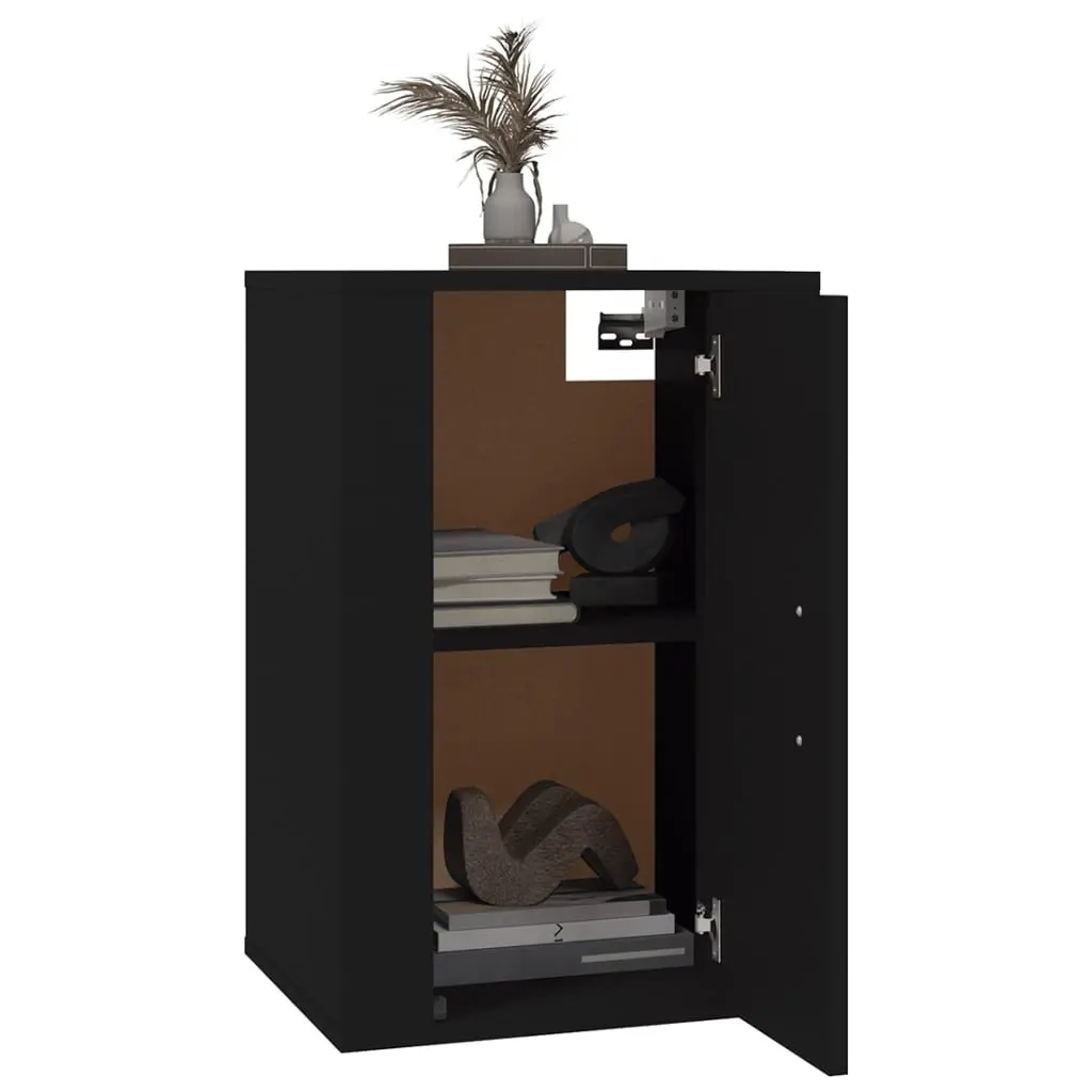 Black Wall Mounted TV Cabinet Storage Unit for Living Room Bedroom 40x34.5x60cm