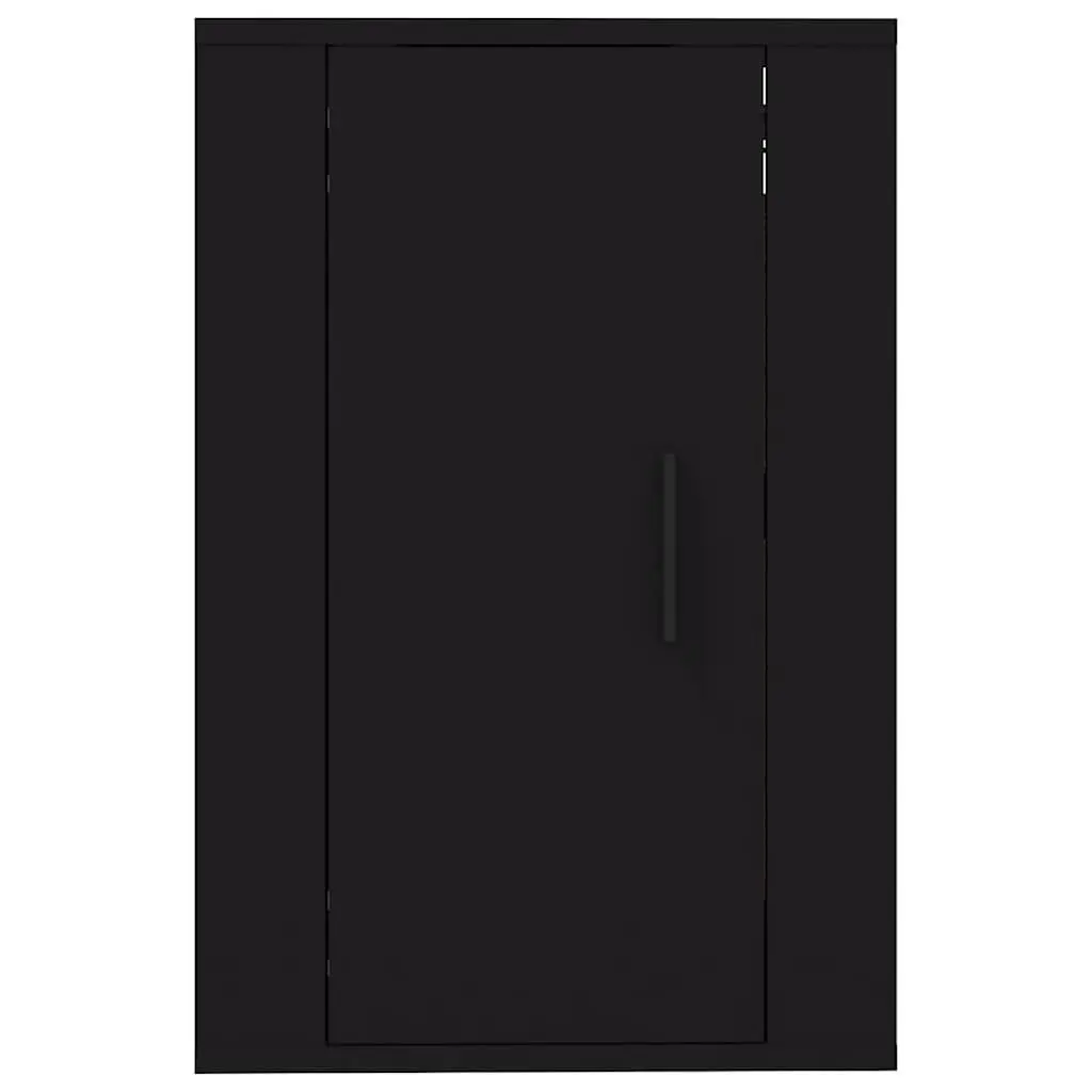 Wall Mounted TV Cabinet Black Storage Unit Media Organiser Display Shelf 40 x 34.5 x 60 cm 2 Piece
