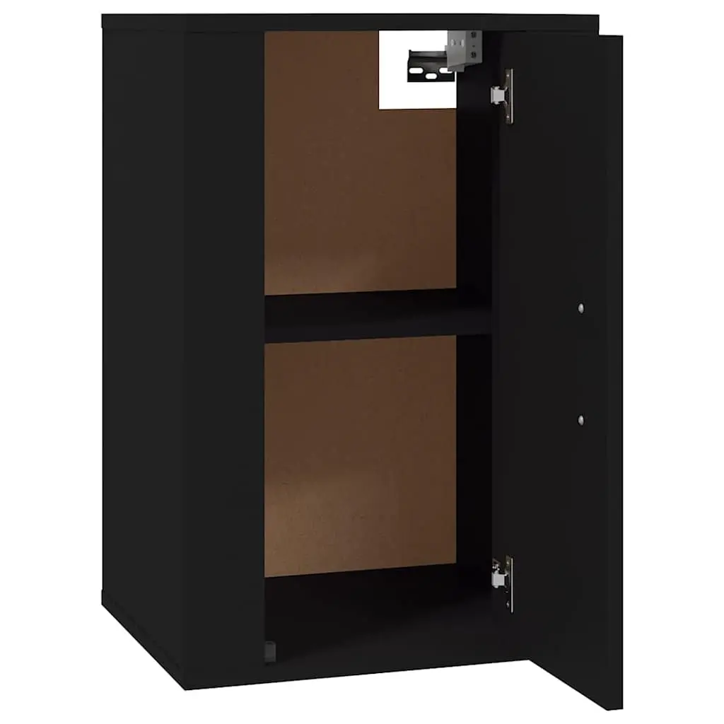 Wall Mounted TV Cabinet Black Storage Unit Media Organiser Display Shelf 40 x 34.5 x 60 cm 2 Piece