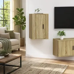 Brown Wall Mounted TV Cabinet: 40 x 34.5 x 60 cm
