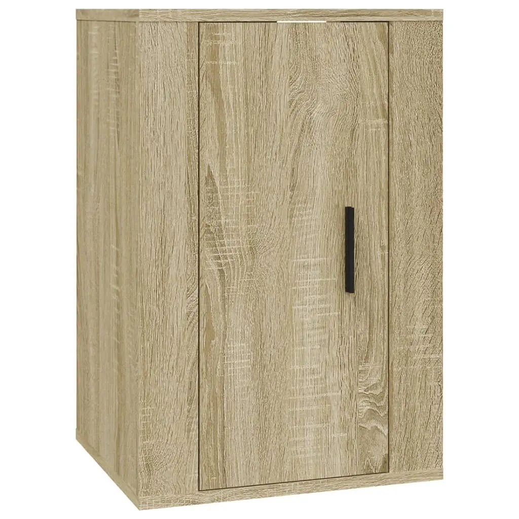 Brown Wall Mounted TV Storage Unit for Living Room Bedroom Media Space 40x34.5x60cm with Two Compartments and Sturdy Display Surface