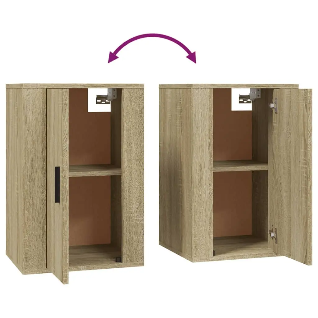 Brown Wall Mounted TV Storage Unit for Living Room Bedroom Media Space 40x34.5x60cm with Two Compartments and Sturdy Display Surface