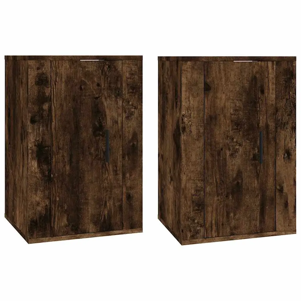 Wall Mounted TV Cabinet 40x34.5x60cm Brown Wood Storage Unit Organiser