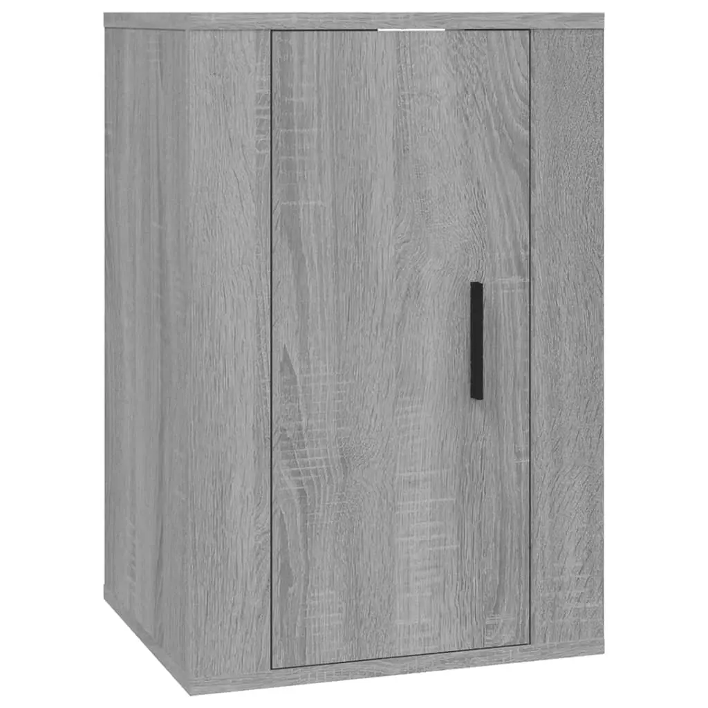 Wall Mounted Storage Unit Grey TV Cabinet Media Organiser 40x34.5x60cm