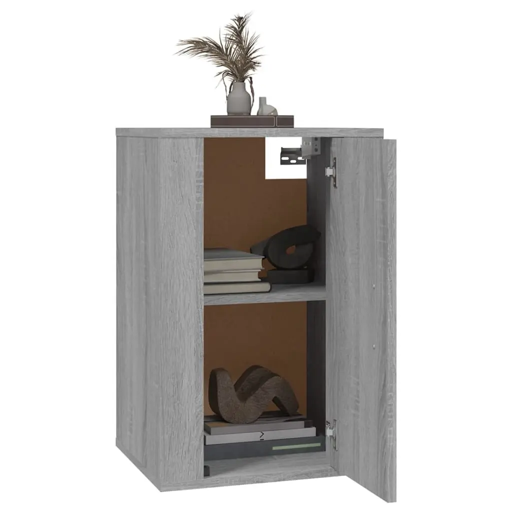 Wall Mounted Storage Unit Grey TV Cabinet Media Organiser 40x34.5x60cm