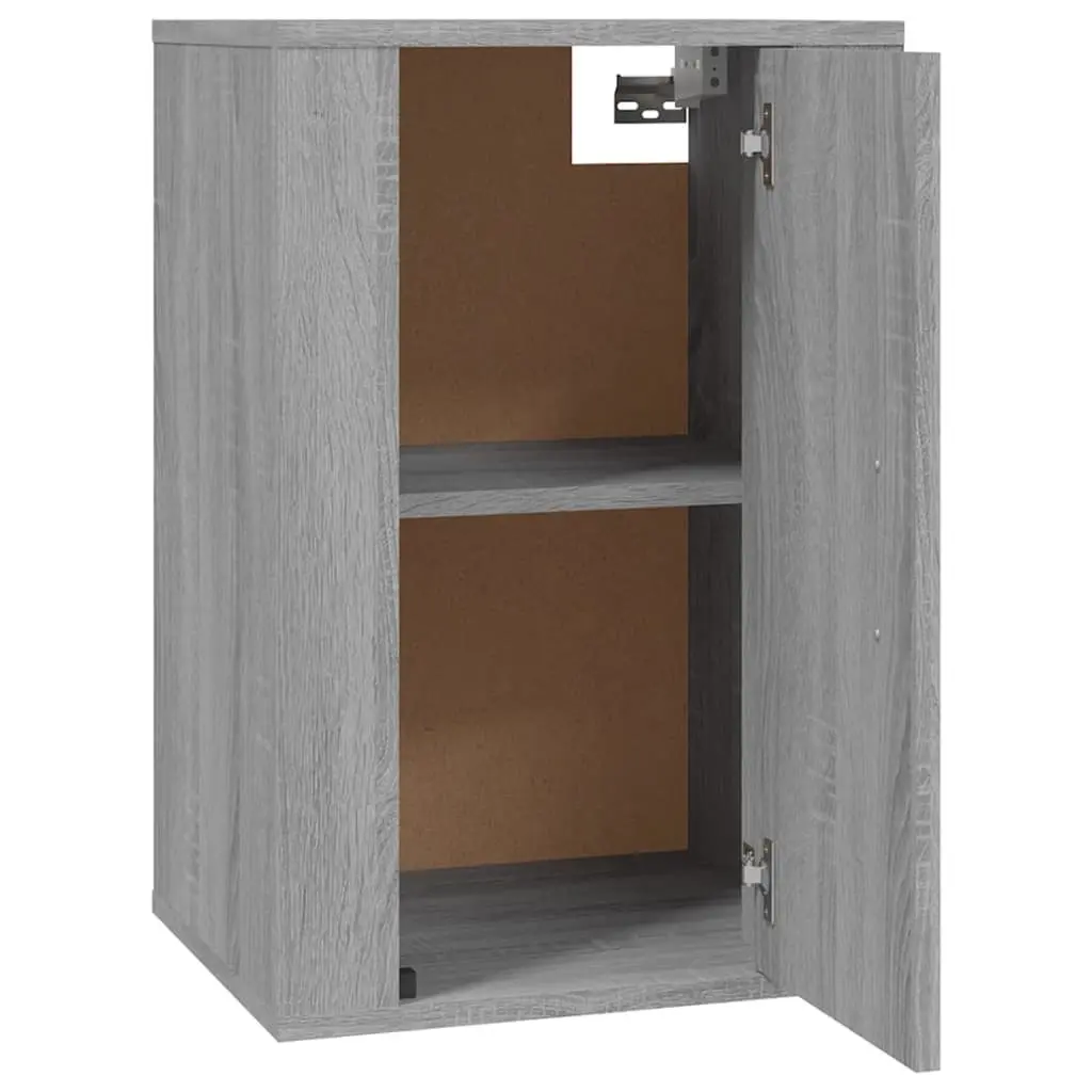 Wall Mounted Storage Unit Grey TV Cabinet Media Organiser 40x34.5x60cm