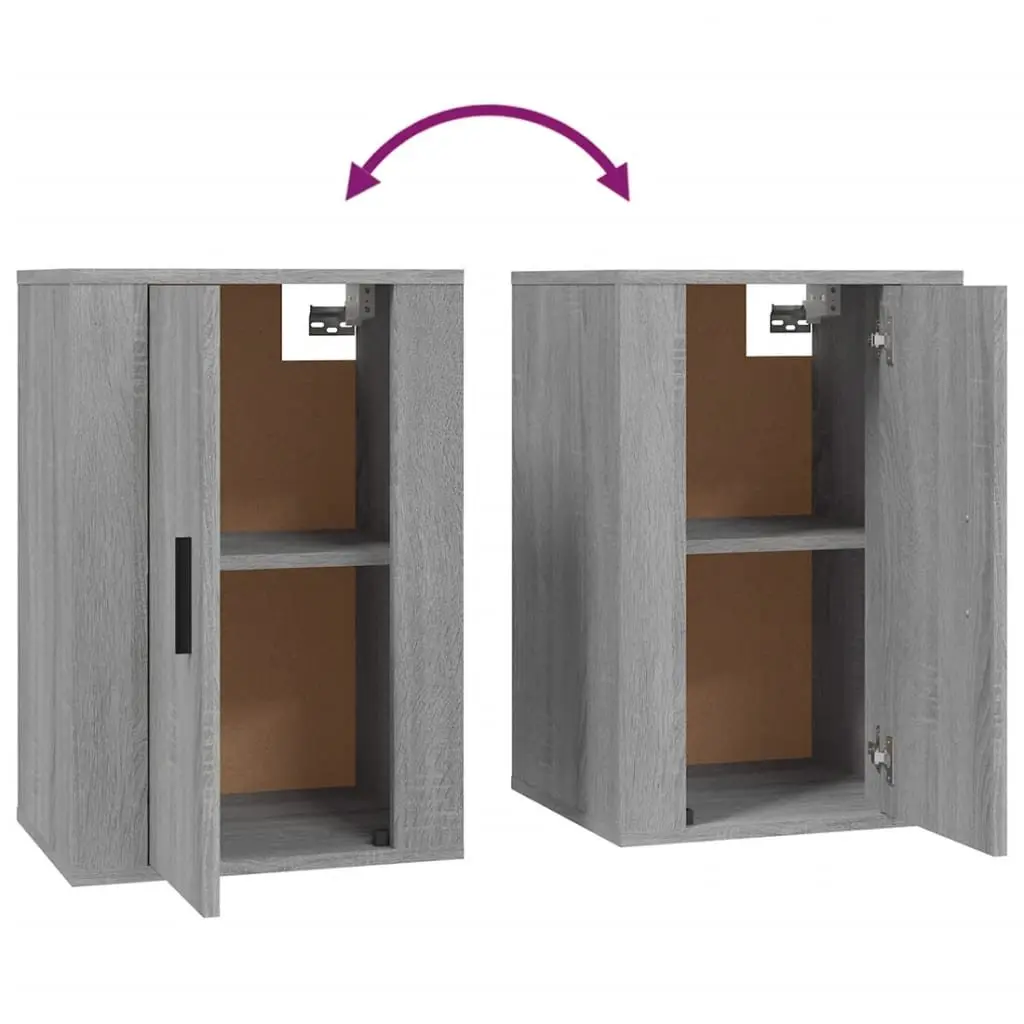 Wall Mounted Storage Unit Grey TV Cabinet Media Organiser 40x34.5x60cm