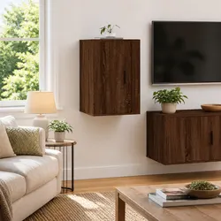 Brown Oak Wall Mounted TV Cabinet Specifications