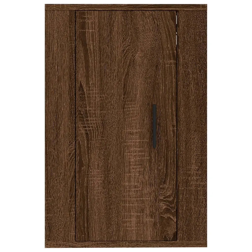 Brown Oak Wall Mounted TV Cabinet