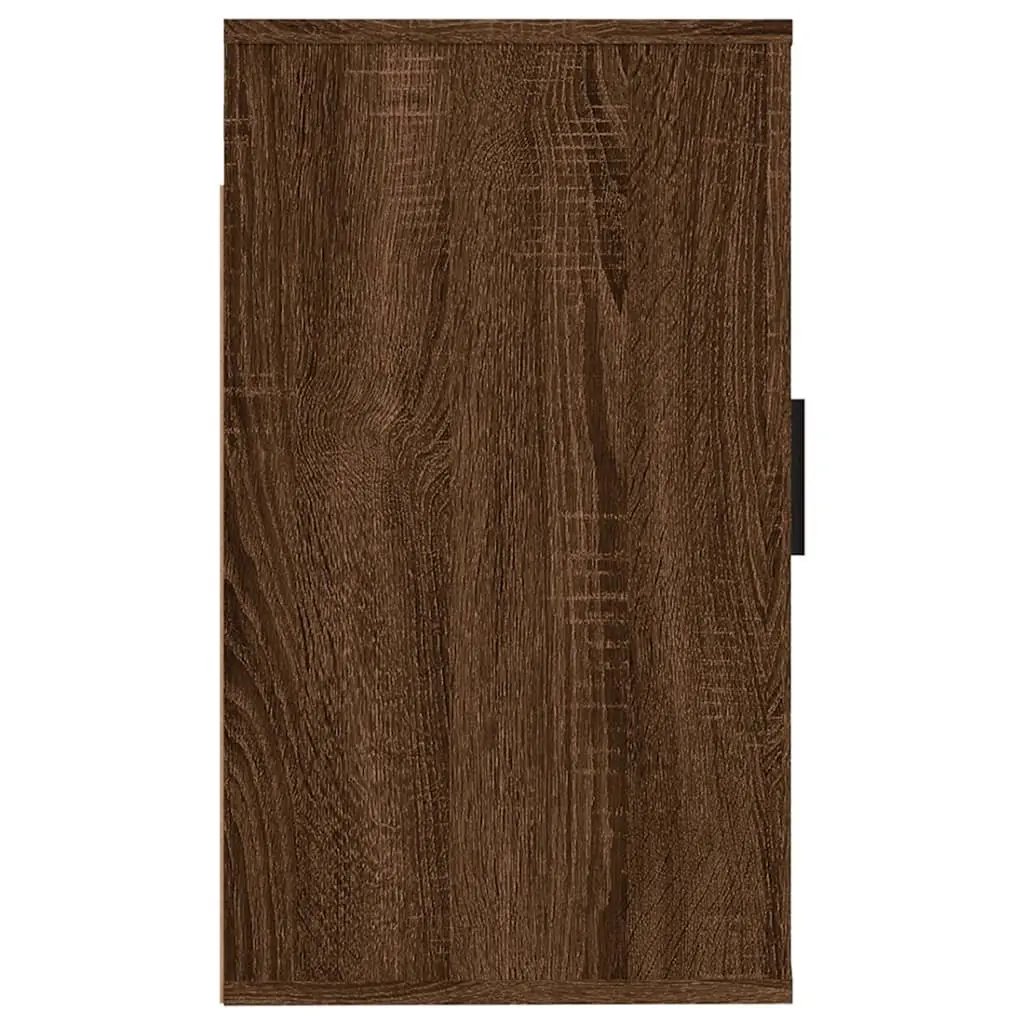 Brown Oak Wall Mounted TV Cabinet