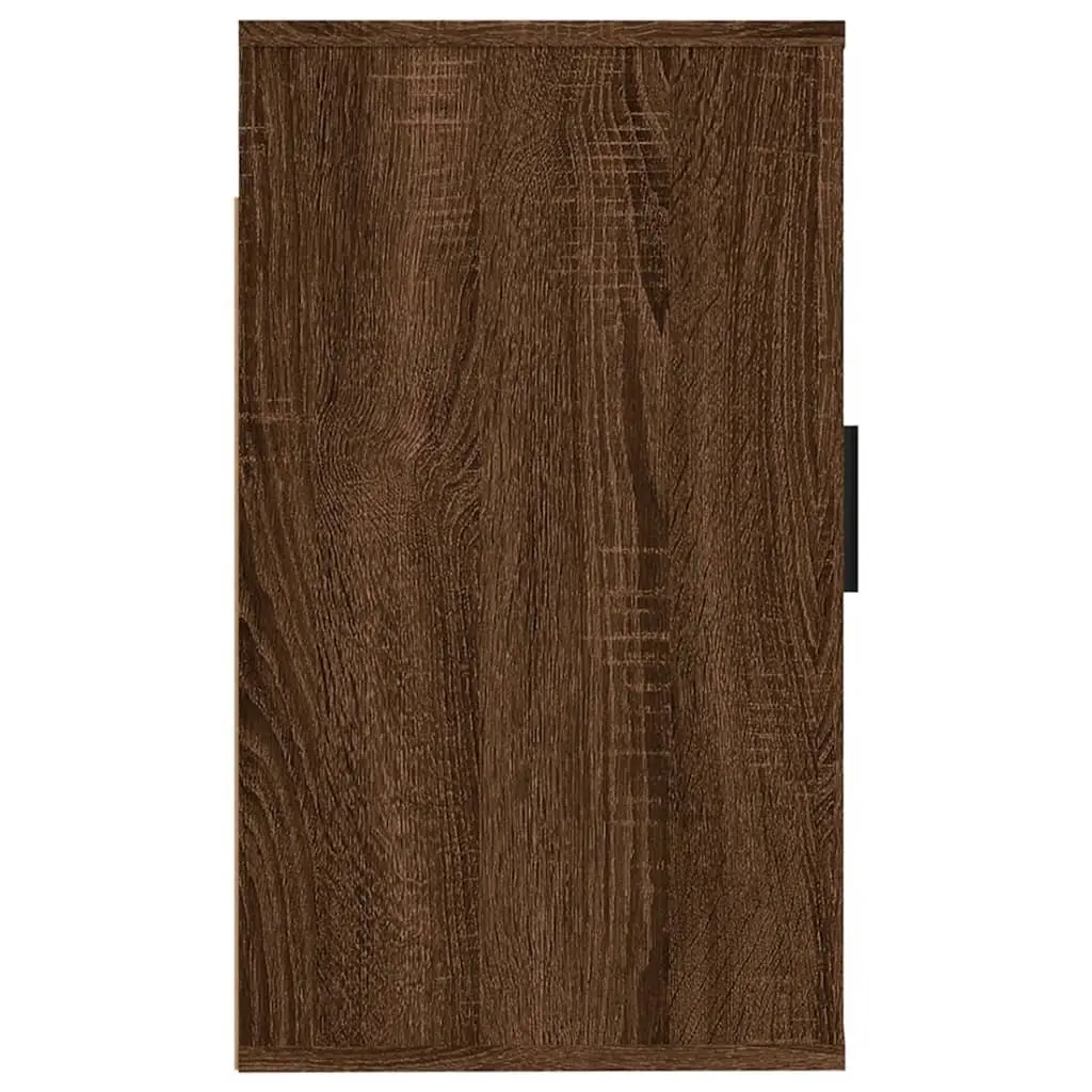Brown Oak Wall Mounted TV Cabinet