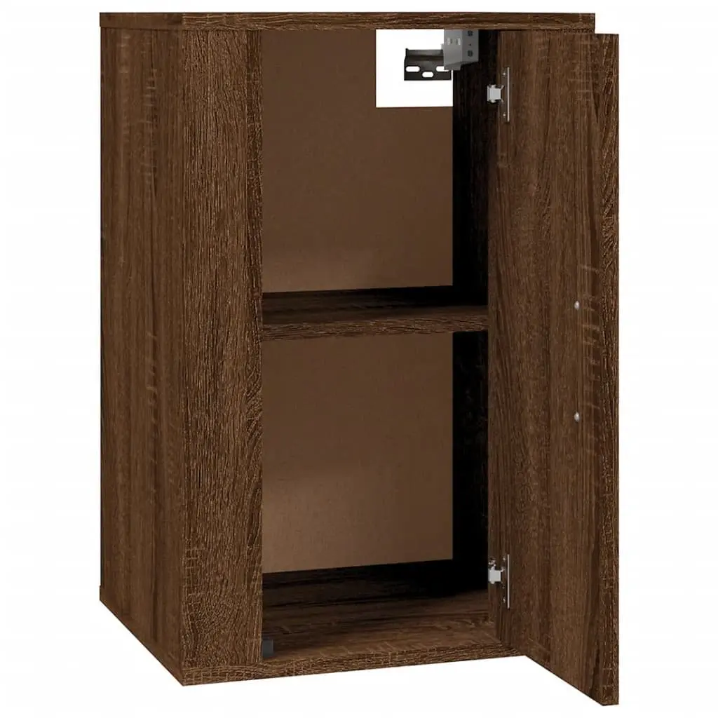 Brown Oak Wall Mounted TV Cabinet