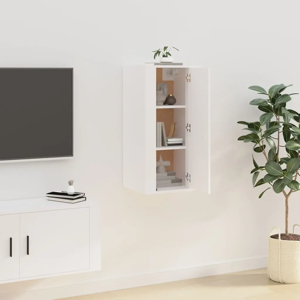 Wall Mounted TV Cabinet for Living Room or Bedroom White 40x34.5x80cm