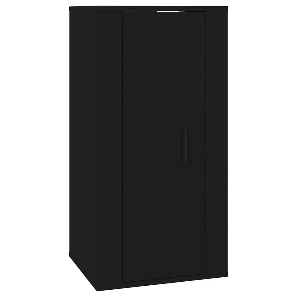 Wall Mounted TV Cabinet Black Media Display Unit 40x34.5x80cm
