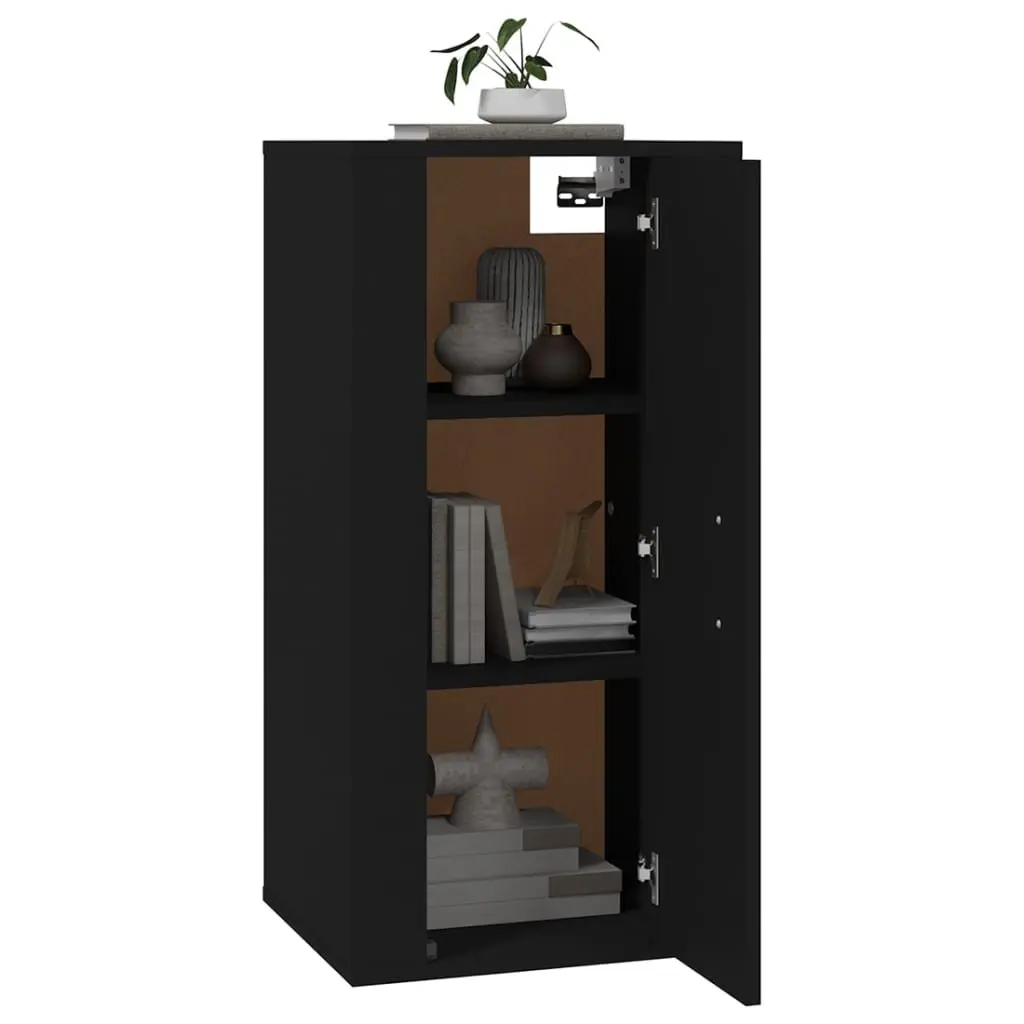 Wall Mounted TV Cabinet Black Media Display Unit 40x34.5x80cm